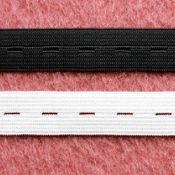 Elastic tape with button holes