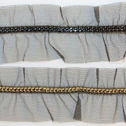 Tulle with metal chain