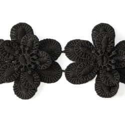 Guipure lace 2-rows flowers polyester