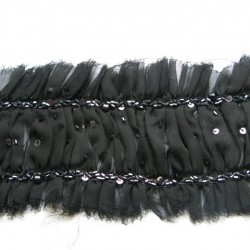 Black shifoon ribbon with sequins