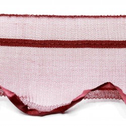 Tulle ribbon on elastic with satin edge
