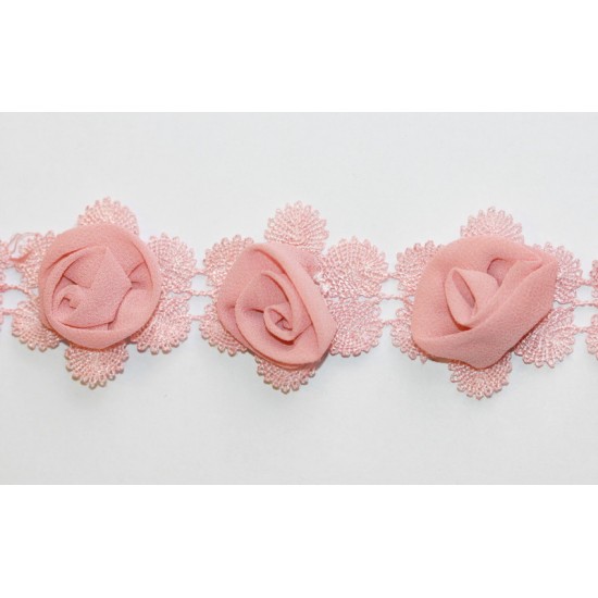 RIBBON WITH SHIFOON ROSES