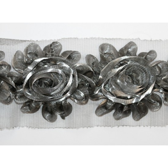 Tulle ribbon with roses 