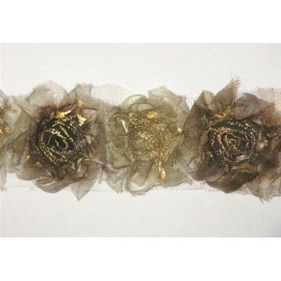 Tulle ribbon with roses 