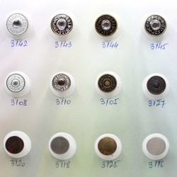 Jeans buttons caps shade card
