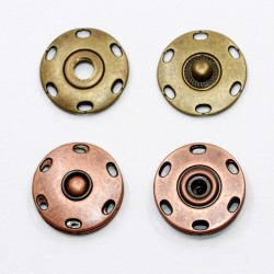 Snap button metal sewable